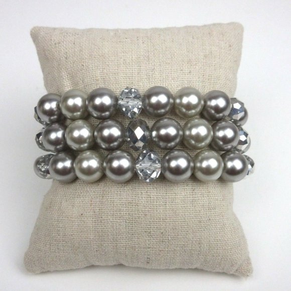 Fashion Silver Stretch Bracelet Large Flower Silve - Picture 4 of 7